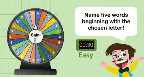 Alphabet Spinner Wheel Name Five Game | Letter Speaking Low Prep Print ...