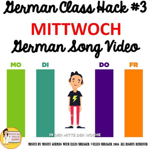 Preview of 03_German Class Transition Video "Wednesday" for CI TCI TPRS - 90% Target Lang.