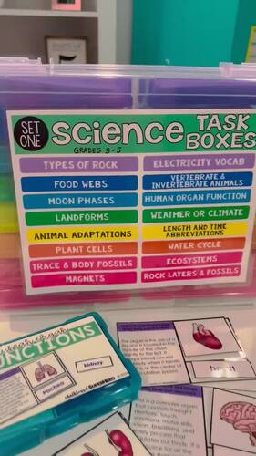 Science Task Boxes - set one - grades 3-5th - special education -  Chalkboard Superhero