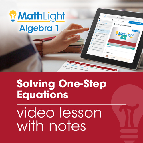Preview of Solving One Step Equations Video Lesson with Guided Notes