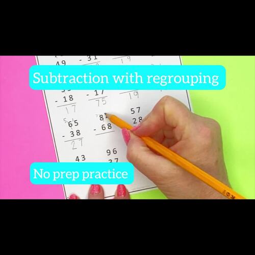 Standard Algorithm 2 Digit Subtraction Double Digit Subtraction With ...