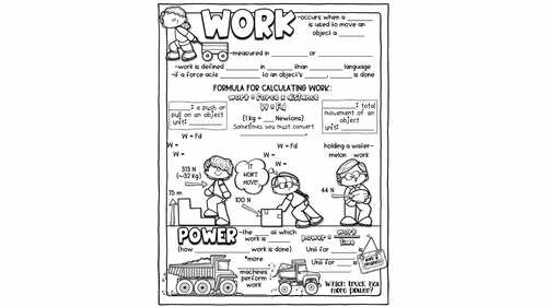 Work and Power Doodle Notes & Quiz + PowerPoint | Physics Force & Energy