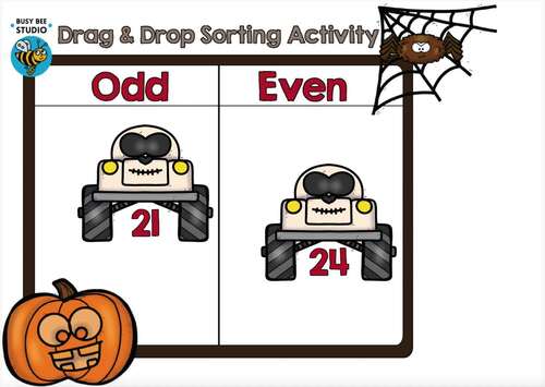 EVEN & ODD SORT NUMBERS GAME AFTER HALLOWEEN BOOM CARDS MATH 2ND GRADE ...