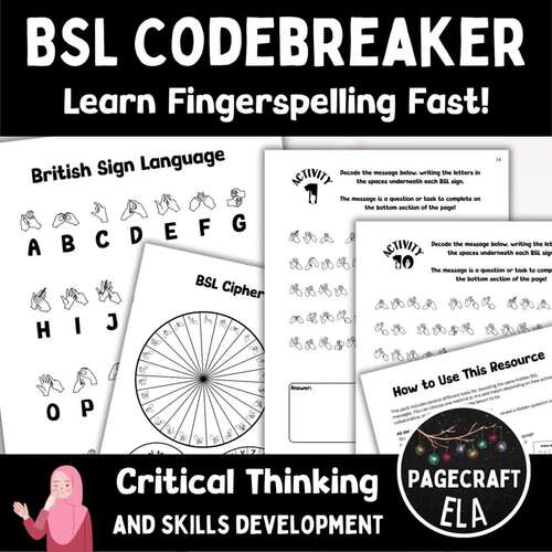 Intro to British Sign Language Codebreaker Activity with BSL Puzzle ...