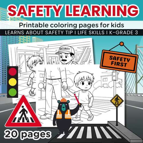 Learn Safety Skills Coloring Pages, Everyday Life Skills Activities ...