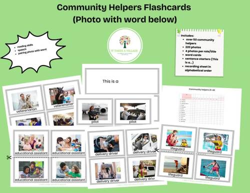 Community Helpers Photos- select and label (11.5 x 8)-4 photos per page