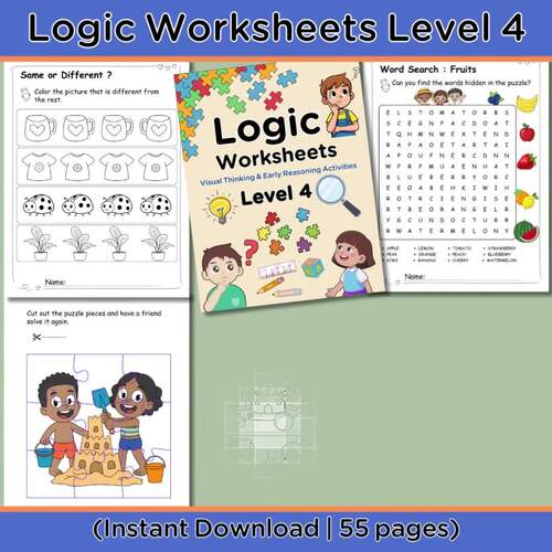 Logic Worksheets Level 4 for Preschool & Grade 1 | Critical Thinking ...