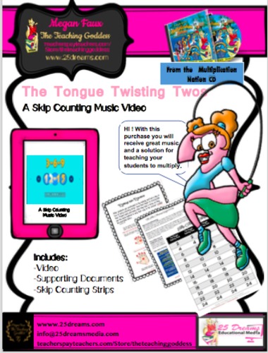 Preview of MultiplicationSkip Counting Music Video Two Times Tables & Skip Counting Strips