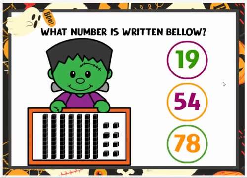 Halloween Math Activities Place Value to 100 Boom Cards by Math Through ...