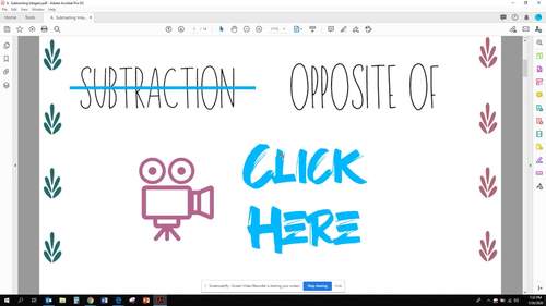 Subtracting Integers.  Interactive Notebook/Digital Lesson!!