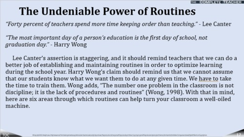Preview of COMPLETE TEACHER Lesson 17 - The Undeniable Power of Routines
