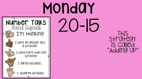 45 Day Number Talk Strings Subtraction- Adding Up, Removal, Constant ...