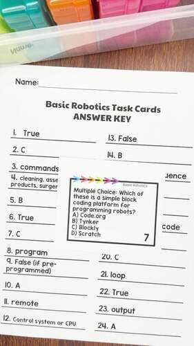Basic Robotics Printable Task Cards | TPT