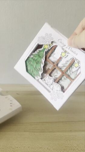 Christmas Cozy Winter Tunnel Card - Printable Christmas craft, easy to make