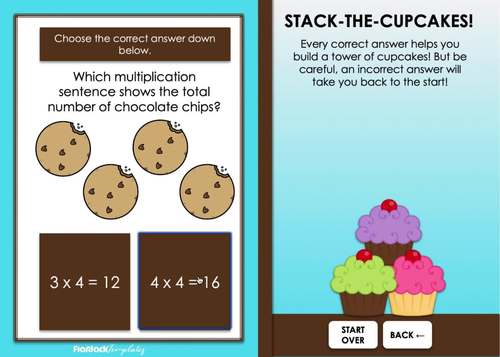 Multiplication with Equal Groups Math Boom Cards Game Digital Task Cards