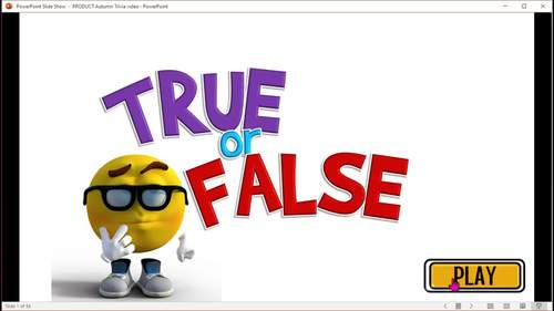AUTUMN TRUE or FALSE Interactive No Prep POWERPOINT GAME with SCORING