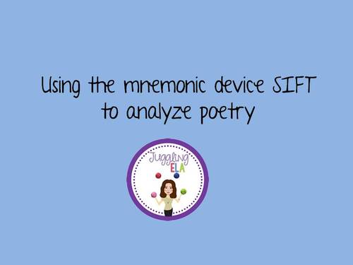 Preview of Using the Mnemonic Device SIFT to Analyze Poetry - Video and PowerPoint Lesson