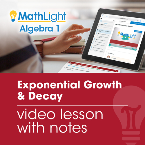 Preview of Exponential Growth & Decay Video Lesson with Guided Notes