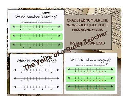 Missing Number Line Worksheets | Number Talks | Number Sense | Grades 2–4