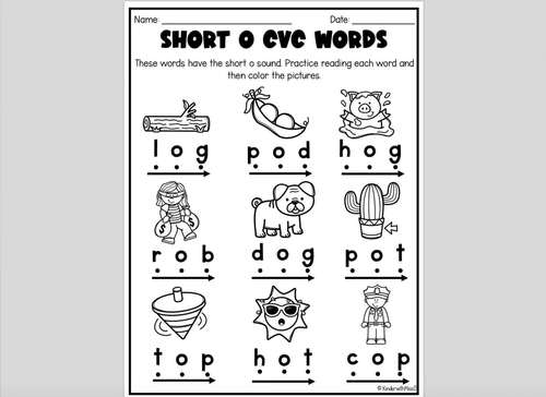 short o cvc worksheets by kinderwithmisso teachers pay