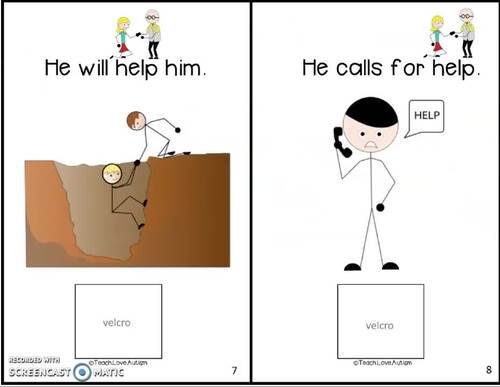Core Vocabulary Adapted Book: HELP by Teach Love Autism | TPT