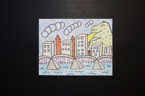 Preview of Let's Draw a Cityscape using Solid Shapes!