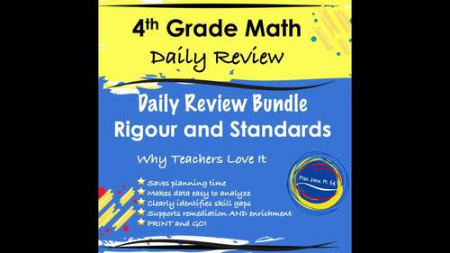 4th Grade Math Florida BEST Standards 40 Day Review FAST Test Prep PM2 ...