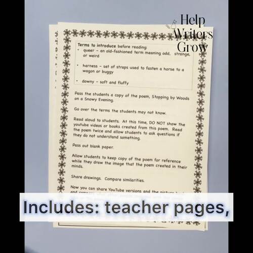 Writing Winter Poetry by Help Writers Grow | TPT