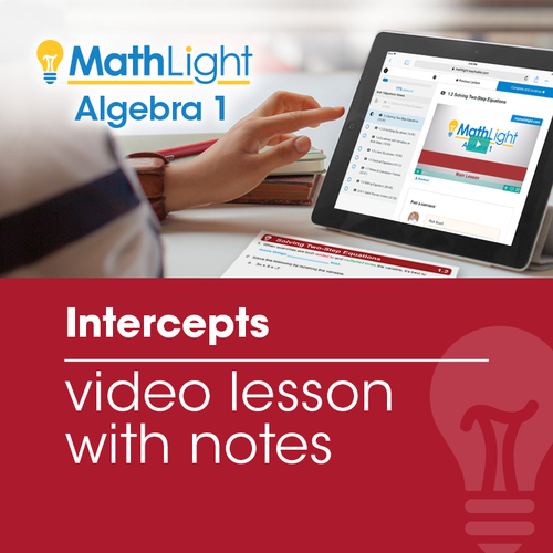 Preview of Intercepts Video Lesson with Guided Notes