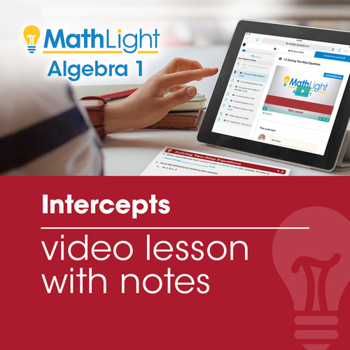 Intercepts Video Lesson with Guided Notes