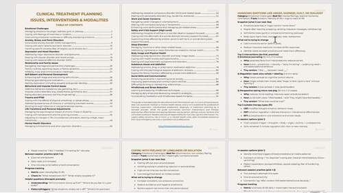 Therapy Treatment Planning Guide Printable PDF Issues Goals ...