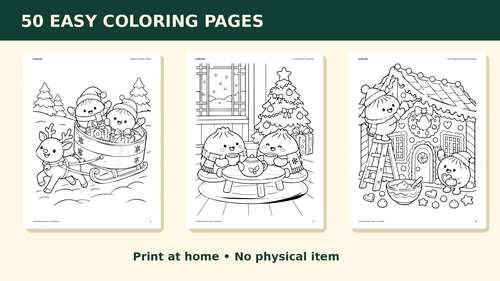 Christmas Dumpling Coloring Book PDF: Jingle Bao, 50 Coloring Pages and ...