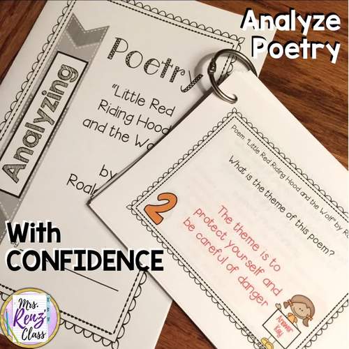 Little Red Riding Hood and the Wolf Roald Dahl Poetry Analysis Task Cards