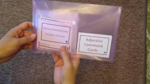 Preview of Montessori Adjective Command Cards - Grammar, Types, Interactive, Manipulative