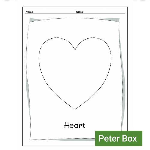 Heart Shape Tracing 1 Page Printable Worksheet for Kindergarten TPT