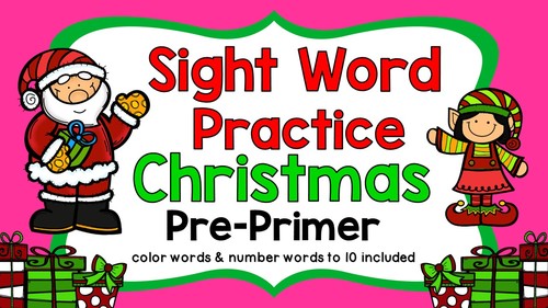 Preview of Sight Word Video & Slideshow, Pre-Primer, Christmas