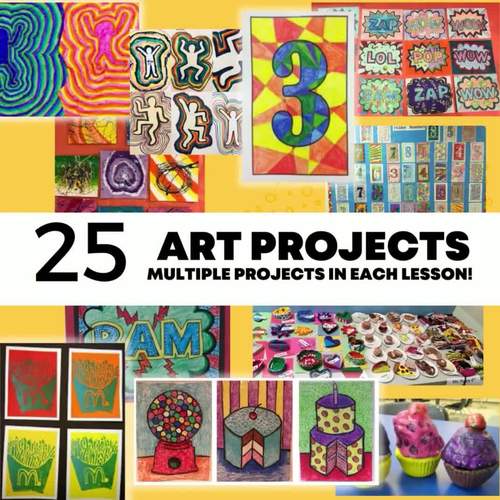 BEST SELLER -Pop Art Unit- 7 artists- 20 weeks curriculum bundle zip file