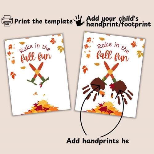 Fall Fun Handprint Craft Printable | Autumn Activities | Fall Craft ...
