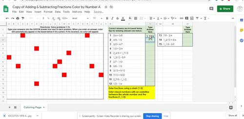 Pixel Art Adding & Subtracting Fractions Color Digital Resource | TPT