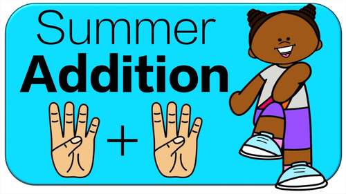 Preview of FREE Summer Finger Addition Brain Break: Math Game