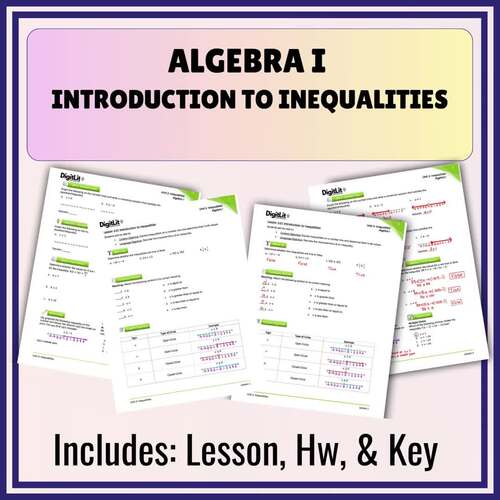 Intro to Inequalities Guided Notes, Worksheets, Homework 8th-10th Grade ...
