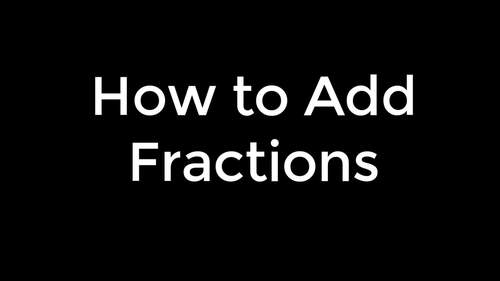 Preview of Adding Fractions