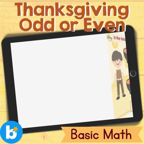 Thanksgiving Odd or Even Boom Cards by Teacher Kimmy | TPT