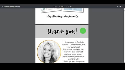 Asking & Answering Questions - Reading Strategy - Worksheets