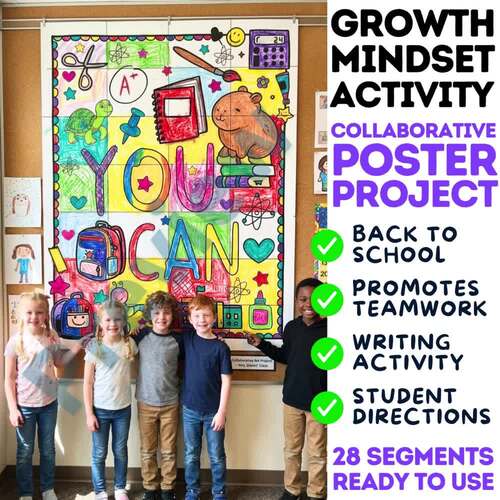 Growth Mindset Collaborative Poster | Back to School SEL Coloring ...
