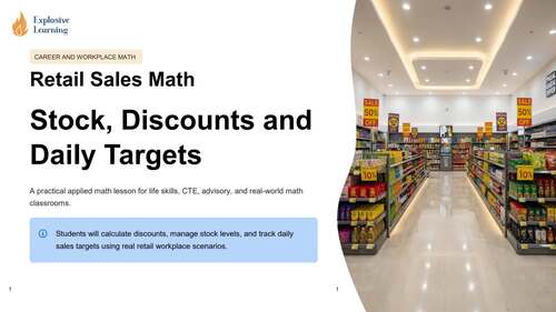 Retail Sales Math Stock — Career Math Lab (Applied Math & Life Skills ...