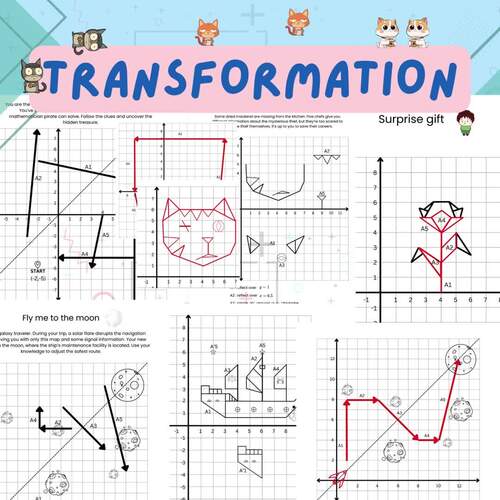 Transformation worksheets & activity (translate, reflect, rotate ...