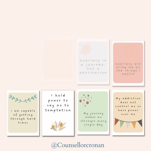 Sobriety affirmation cards, aa, recovery, addiction coping skills ...