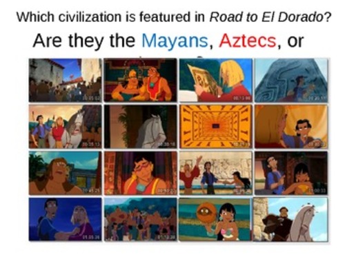 Preview of How to use Road to El Dorado in the classroom (is it the Maya, Inca, or Aztec?)