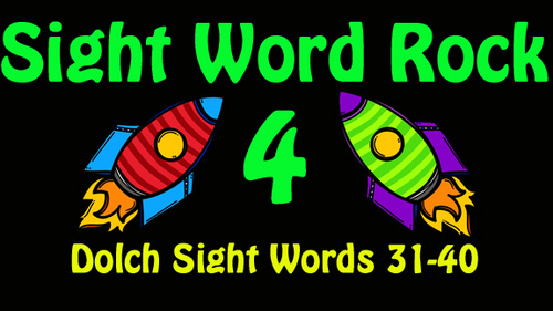 Preview of Dolch Sight Word Rock 4 Video (Dolch Sight Words 31-40)